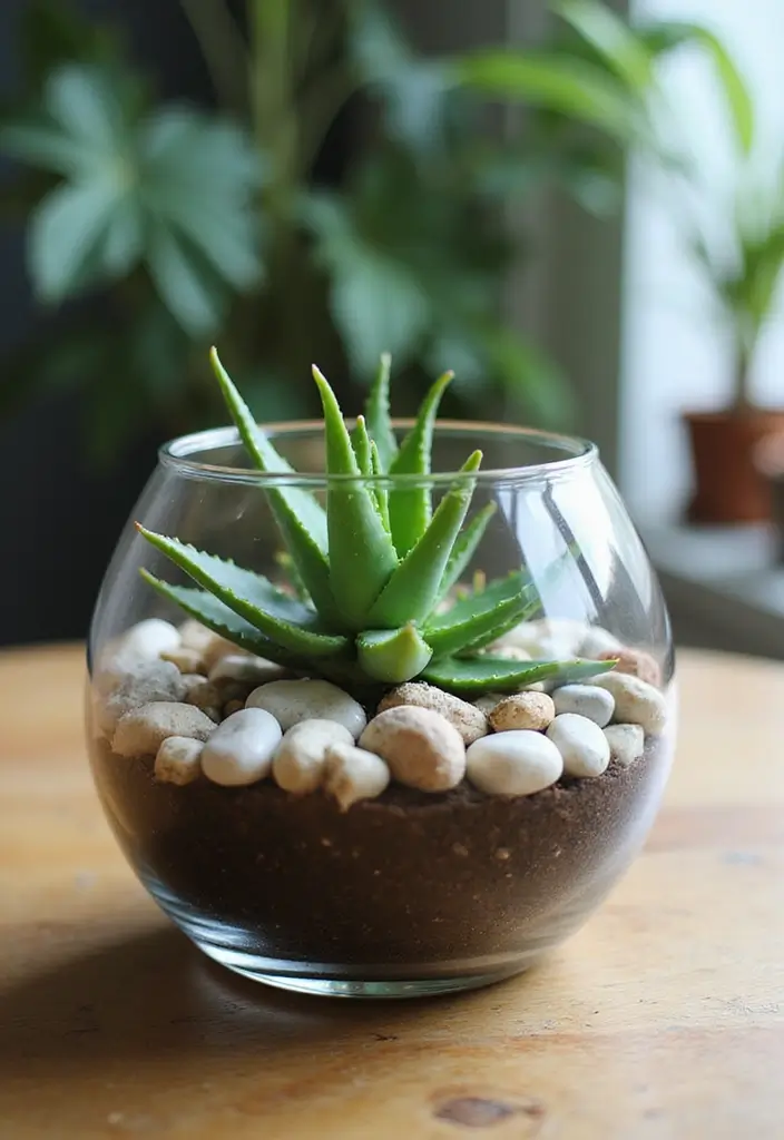 30 Aloe Vera Plant Ideas for Health, Beauty and Decor 5 30 Aloe Vera Plant Ideas for Health, Beauty and Decor - 5. Aloe Vera in a Terrarium