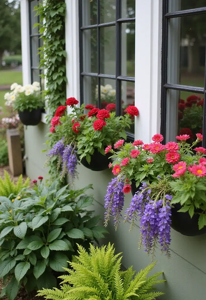 30 Backyard Plant Ideas That Transform Outdoor Living 20 30 Backyard Plant Ideas That Transform Outdoor Living - 20. Vertical Window Boxes