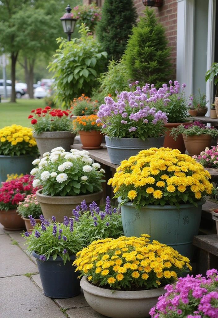 30 Backyard Plant Ideas That Transform Outdoor Living 29 30 Backyard Plant Ideas That Transform Outdoor Living - 29. Colorful Seasonal Containers
