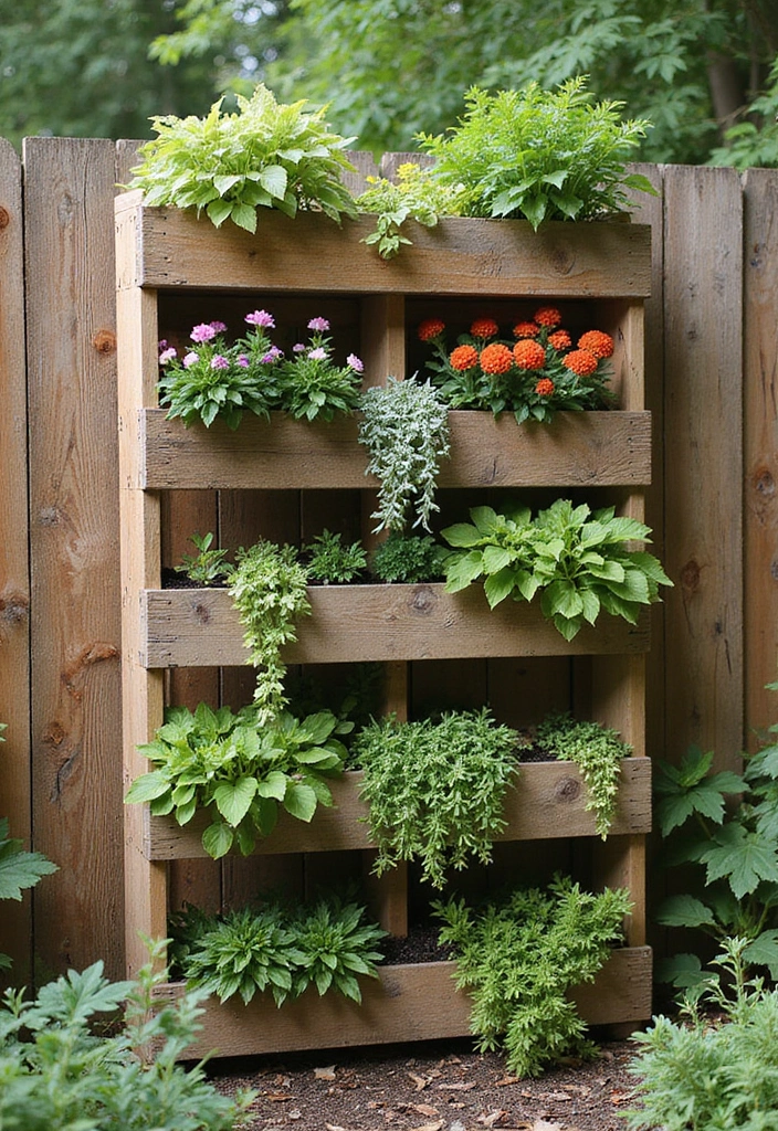 30 Backyard Plant Ideas That Transform Outdoor Living 4 30 Backyard Plant Ideas That Transform Outdoor Living - 4. Pallet Vertical Garden