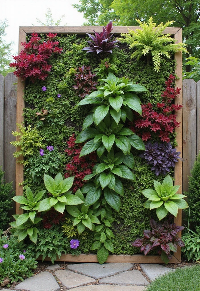 30 Backyard Plant Ideas That Transform Outdoor Living 9 30 Backyard Plant Ideas That Transform Outdoor Living - 9. Vertical Garden Wall Art