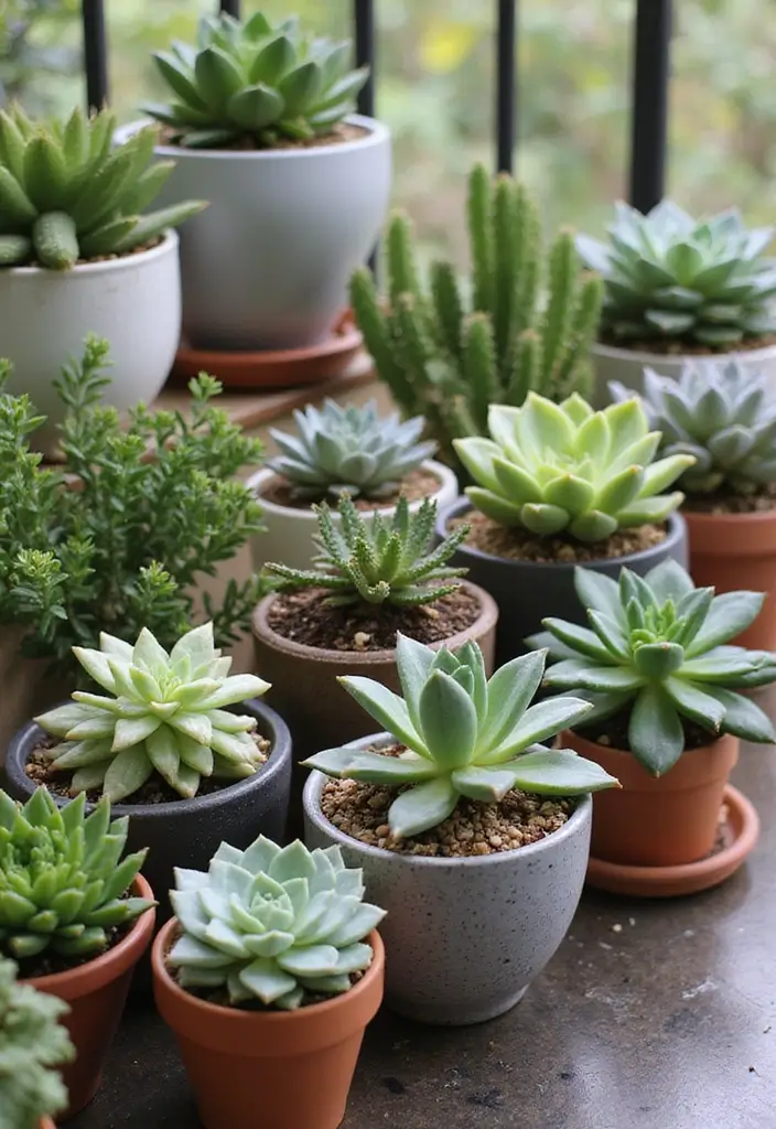30 Balcony Plant Ideas for Small Yet Lush Spaces 5 30 Balcony Plant Ideas for Small Yet Lush Spaces - 5. Succulent Displays