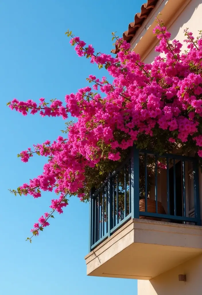 30 Balcony Plant Ideas for Small Yet Lush Spaces 8 30 Balcony Plant Ideas for Small Yet Lush Spaces - 8. Colorful Bougainvilleas