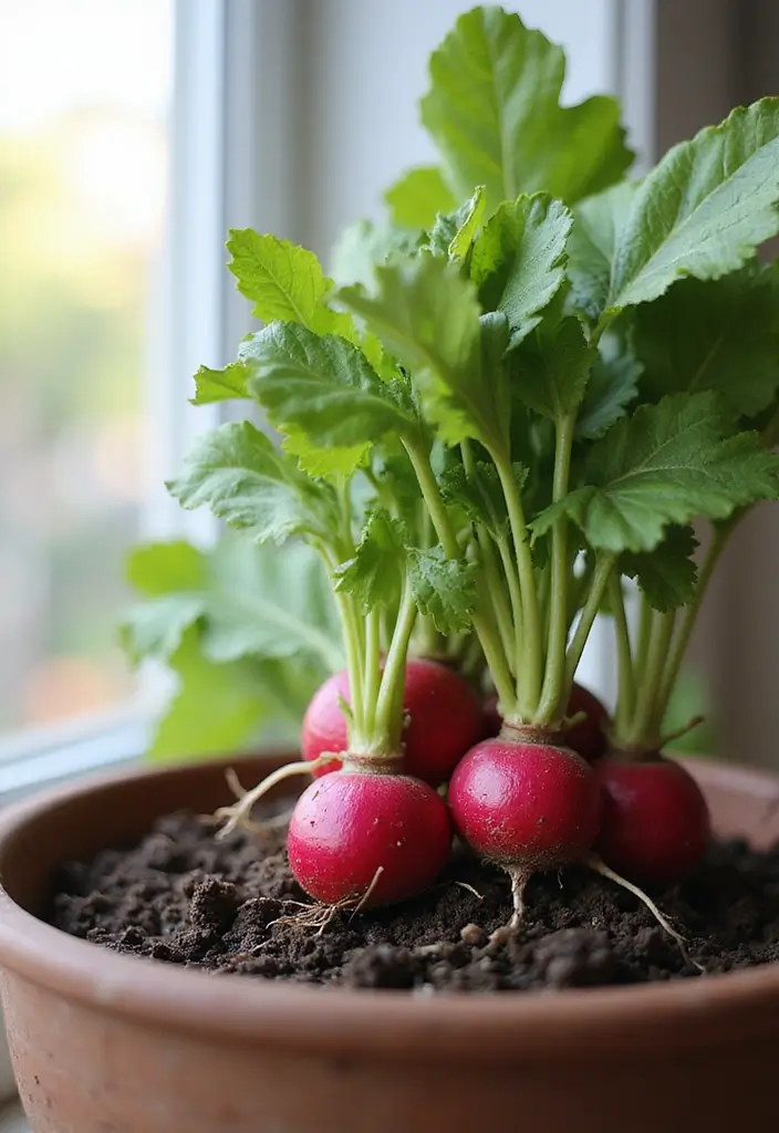 30 Bay Window Plant Ideas That Brighten Your Home 17 30 Bay Window Plant Ideas That Brighten Your Home - 17. Edible Radishes
