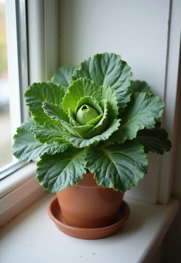 30 Bay Window Plant Ideas That Brighten Your Home 19 30 Bay Window Plant Ideas That Brighten Your Home - 19. Indoor Cabbage