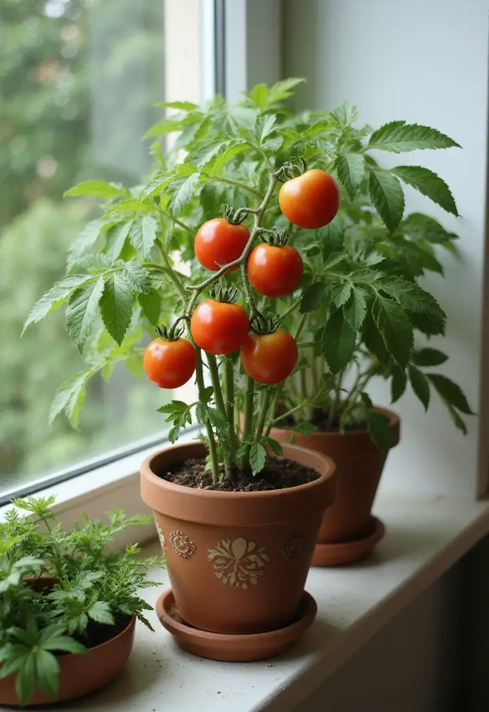 30 Bay Window Plant Ideas That Brighten Your Home 2 30 Bay Window Plant Ideas That Brighten Your Home - 2. Cherry Tomatoes on the Vine