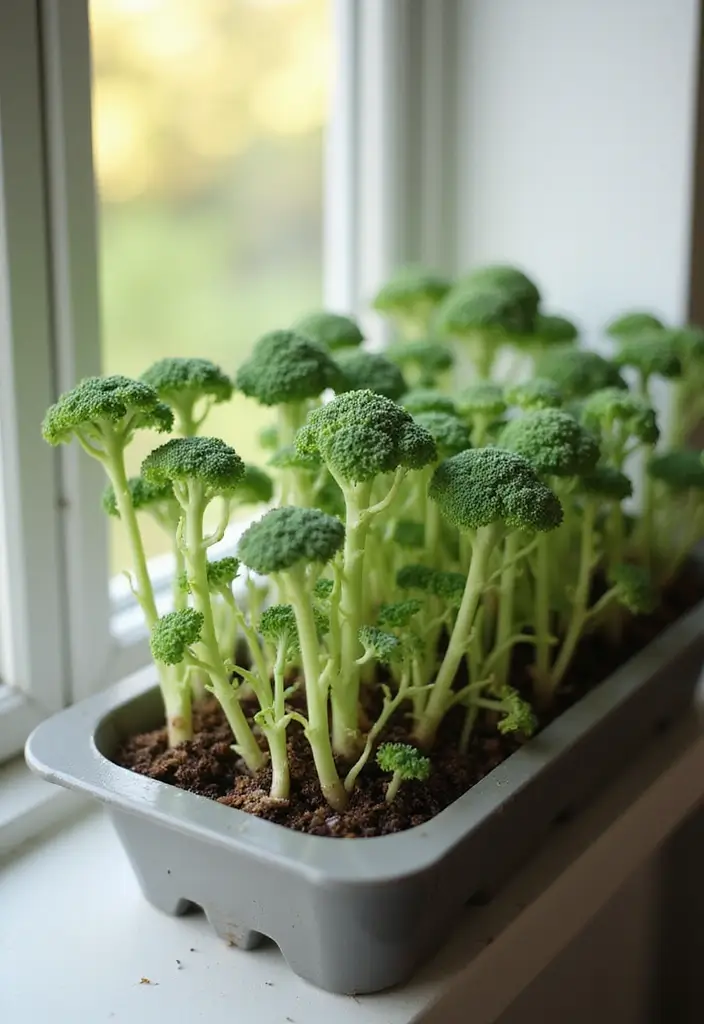 30 Bay Window Plant Ideas That Brighten Your Home 23 30 Bay Window Plant Ideas That Brighten Your Home - 23. Fresh Broccoli Sprouts