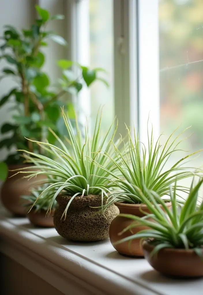 30 Bay Window Plant Ideas That Brighten Your Home 26 30 Bay Window Plant Ideas That Brighten Your Home - 26. Air Plants for Low Maintenance