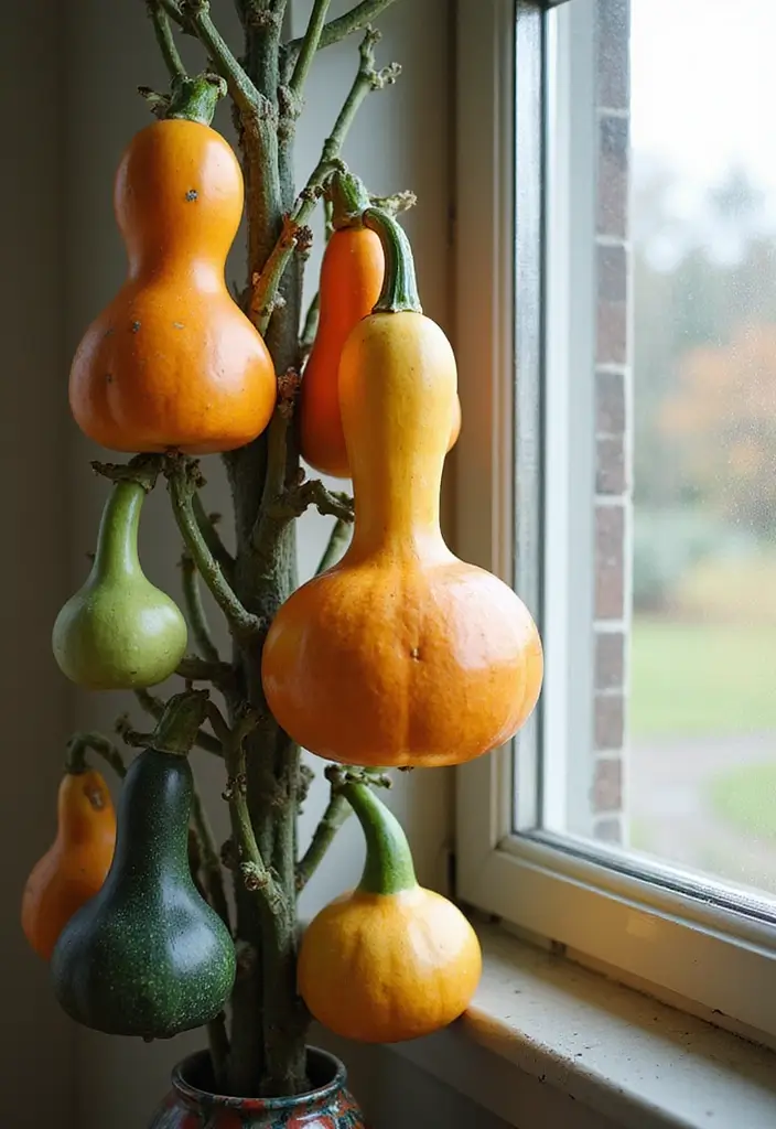 30 Bay Window Plant Ideas That Brighten Your Home 27 30 Bay Window Plant Ideas That Brighten Your Home - 27. Colorful Calabash