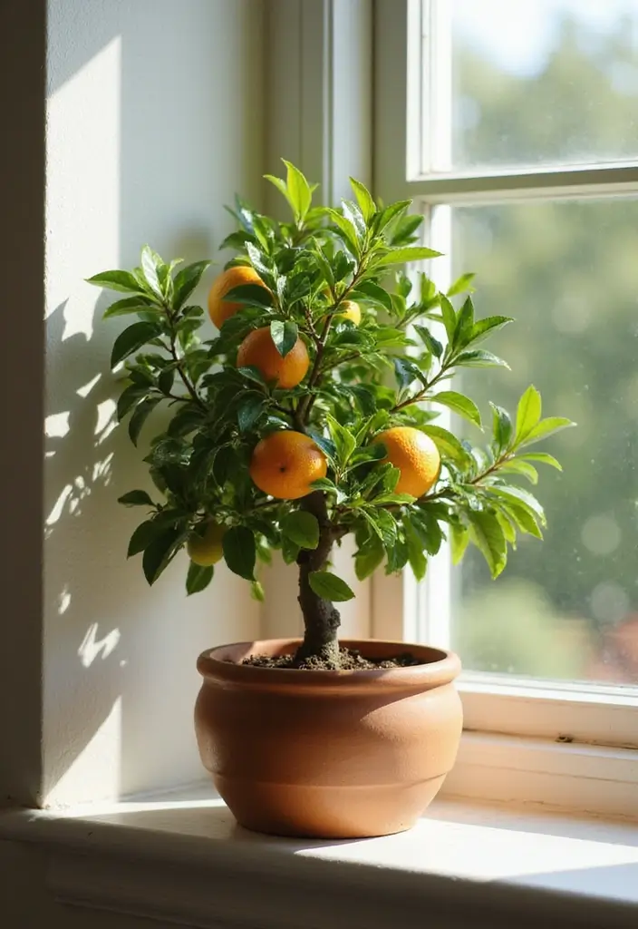 30 Bay Window Plant Ideas That Brighten Your Home 4 30 Bay Window Plant Ideas That Brighten Your Home - 4. Compact Citrus Trees