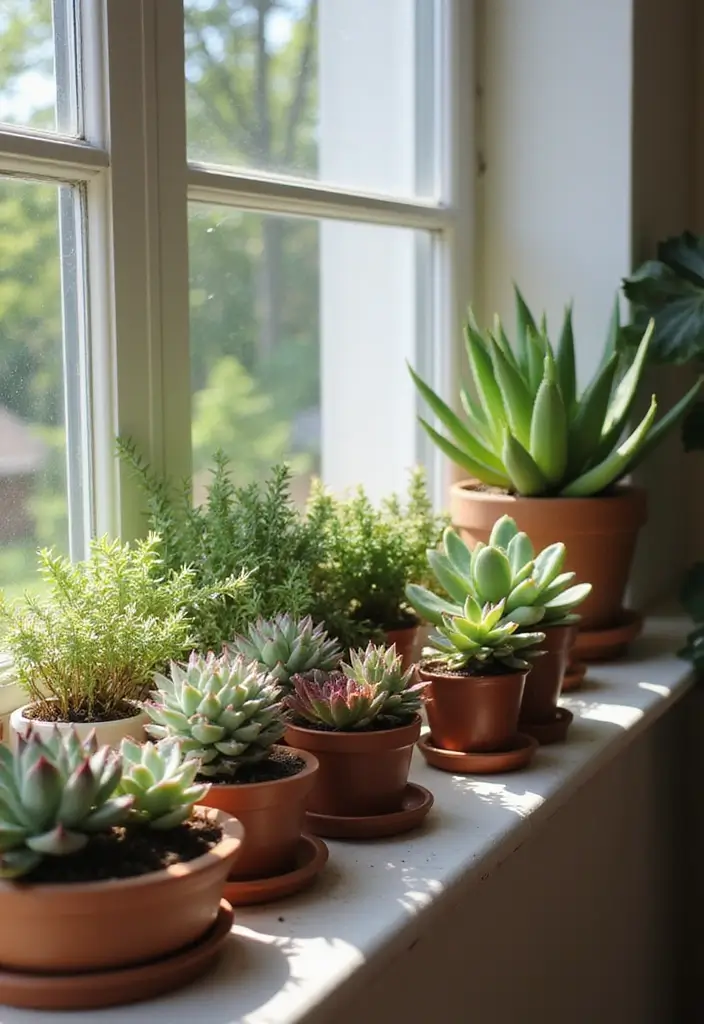 30 Bay Window Plant Ideas That Brighten Your Home 5 30 Bay Window Plant Ideas That Brighten Your Home - 5. Succulent Paradise