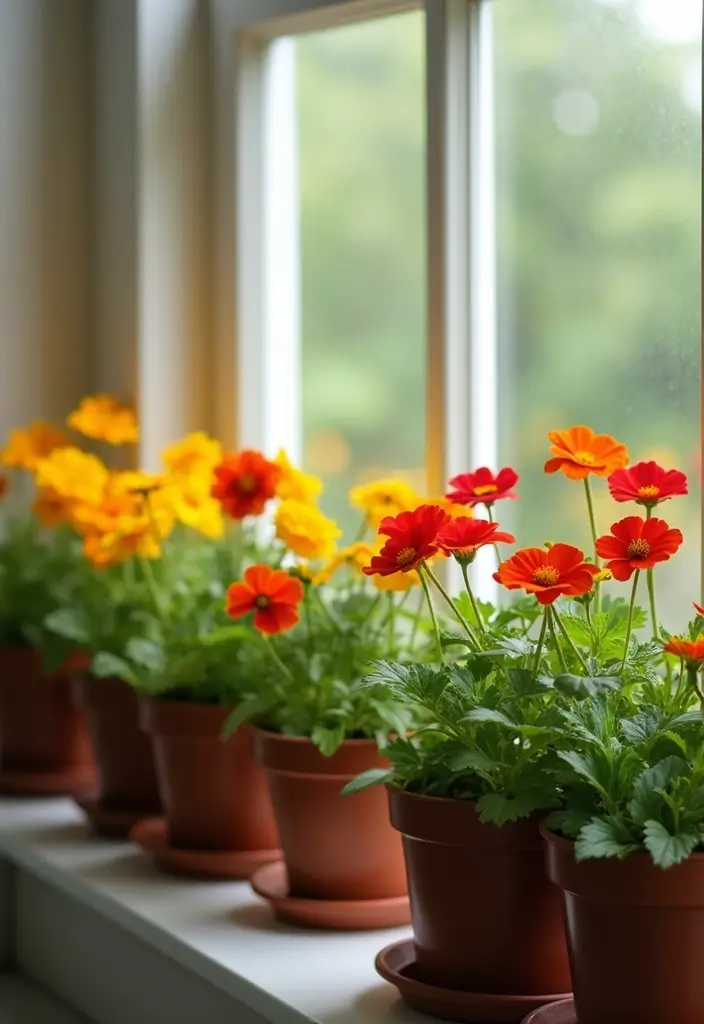 30 Bay Window Plant Ideas That Brighten Your Home 7 30 Bay Window Plant Ideas That Brighten Your Home - 7. Edible Flowers for Color