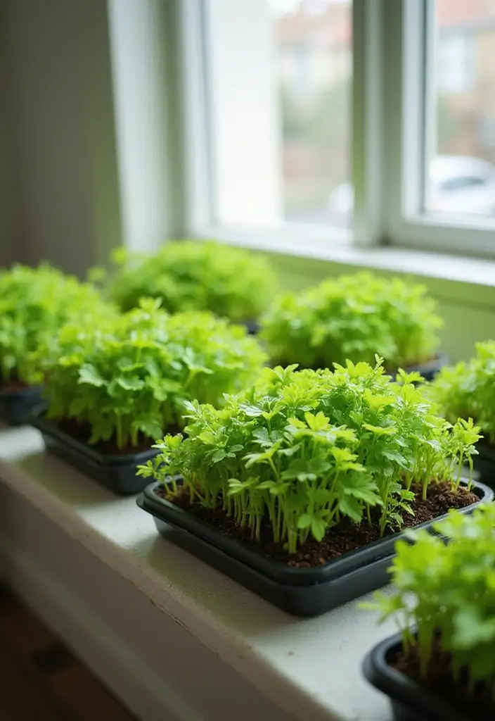 30 Bay Window Plant Ideas That Brighten Your Home 8 30 Bay Window Plant Ideas That Brighten Your Home - 8. Microgreens for Freshness