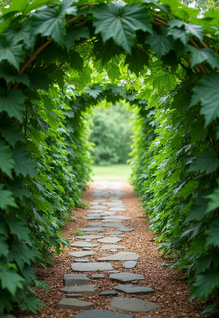 30 Castor Bean Plant Ideas for Bold Garden Statements 10 30 Castor Bean Plant Ideas for Bold Garden Statements - 10. Pathways Framed with Castor Beans
