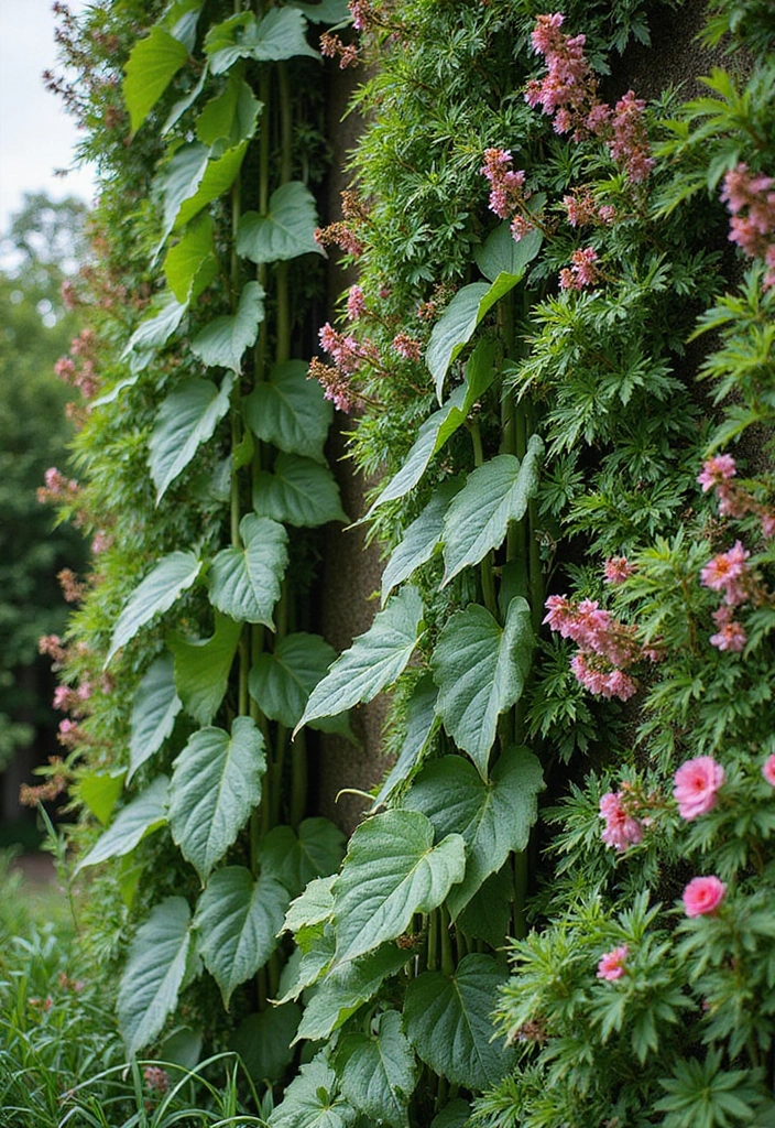 30 Castor Bean Plant Ideas for Bold Garden Statements 2 30 Castor Bean Plant Ideas for Bold Garden Statements - 2. Vertical Garden Design