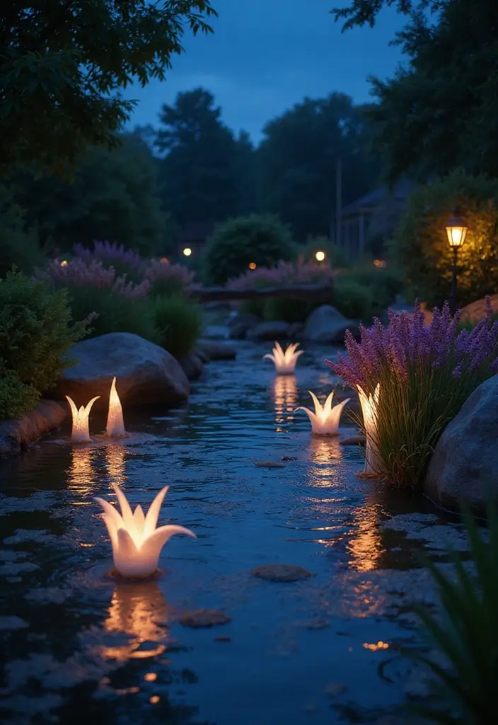 30 Cat Tails Plant Ideas for Water Gardens and Ponds 8 30 Cat Tails Plant Ideas for Water Gardens and Ponds - 8. Highlight with Garden Lighting