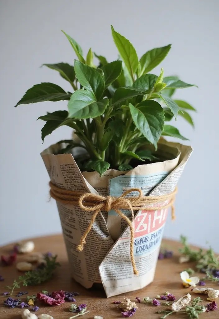 30 Clever Plant Packaging Ideas for Gifts and Shops 1 30 Clever Plant Packaging Ideas for Gifts and Shops - 1. Recycled Newspaper Wraps