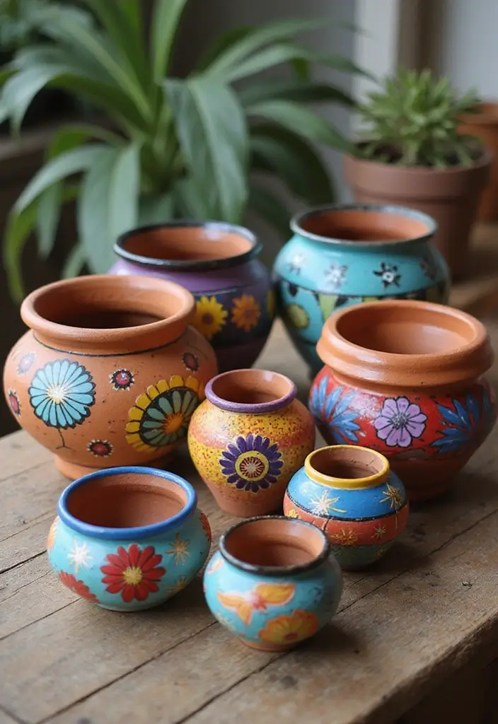 30 Clever Plant Packaging Ideas for Gifts and Shops 12 30 Clever Plant Packaging Ideas for Gifts and Shops - 12. Hand-Painted Pots