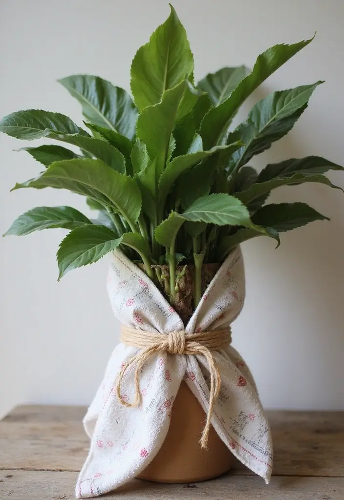 30 Clever Plant Packaging Ideas for Gifts and Shops 14 30 Clever Plant Packaging Ideas for Gifts and Shops - 14. Vintage Tea Towels