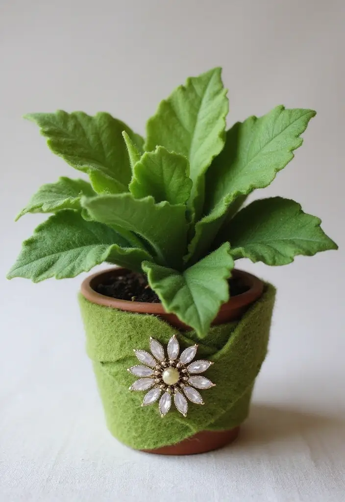 30 Clever Plant Packaging Ideas for Gifts and Shops 18 30 Clever Plant Packaging Ideas for Gifts and Shops - 18. Felt Plant Wraps