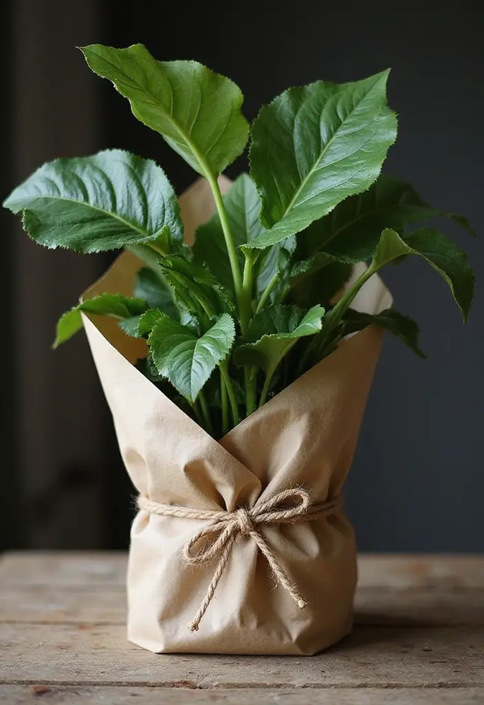 30 Clever Plant Packaging Ideas for Gifts and Shops 19 30 Clever Plant Packaging Ideas for Gifts and Shops - 19. Eco-Conscious Ribbon Ties
