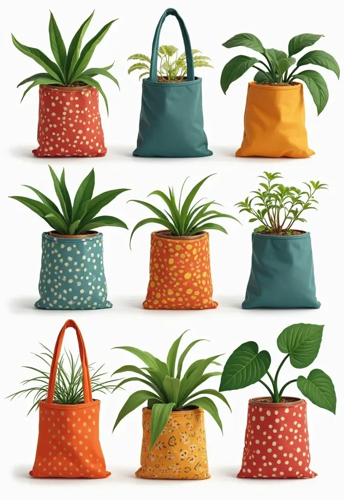 30 Clever Plant Packaging Ideas for Gifts and Shops 2 30 Clever Plant Packaging Ideas for Gifts and Shops - 2. Upcycled Fabric Bags