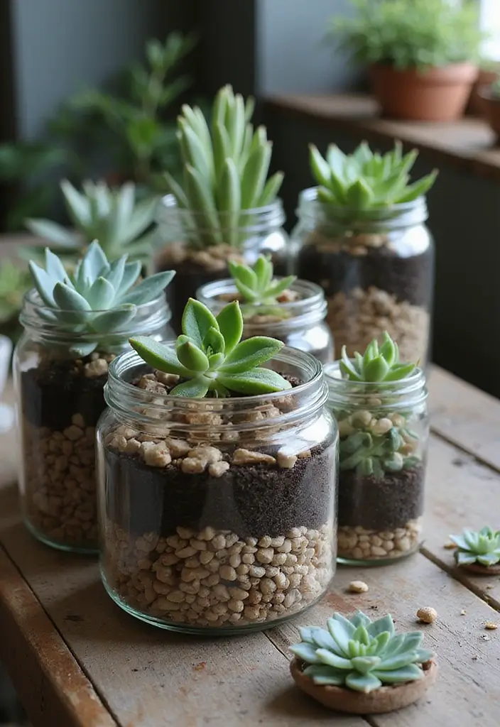 30 Clever Plant Packaging Ideas for Gifts and Shops 22 30 Clever Plant Packaging Ideas for Gifts and Shops - 22. Succulent Kits in Jars