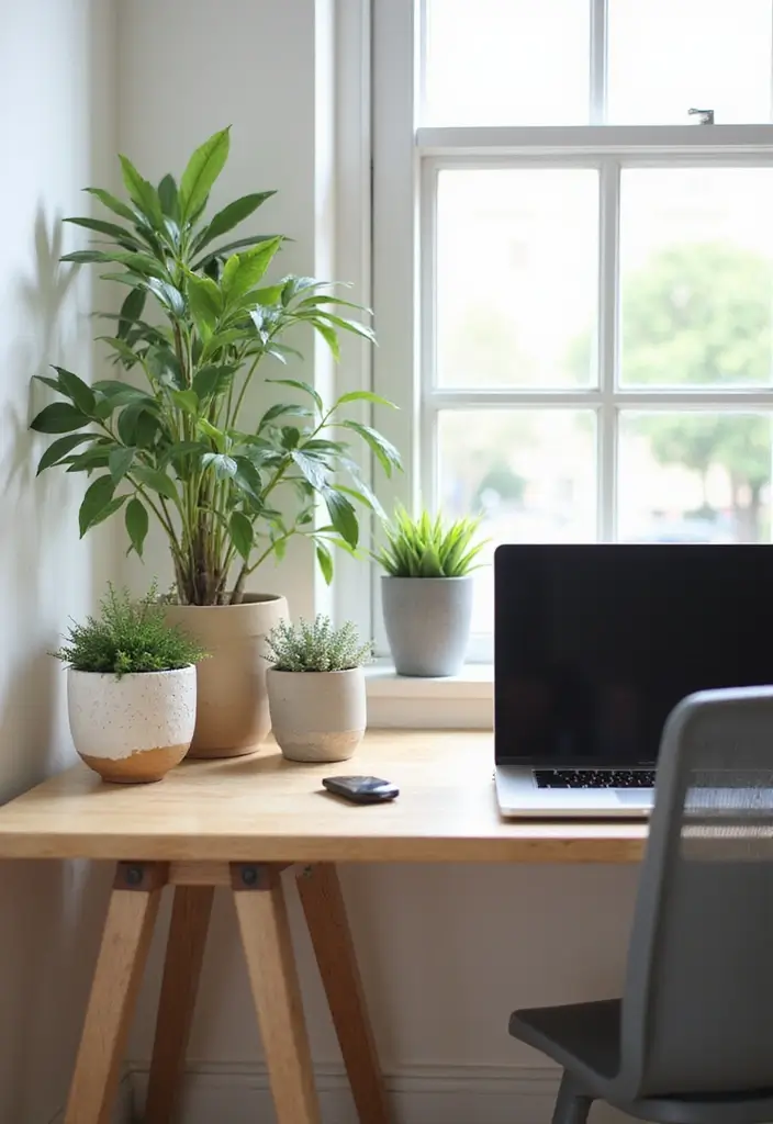 30 Cozy Plant Corner Ideas That Instantly Upgrade Your Room 10 30 Cozy Plant Corner Ideas That Instantly Upgrade Your Room - 10. Corner Desk Garden