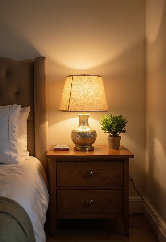 30 Cozy Plant Corner Ideas That Instantly Upgrade Your Room 14 30 Cozy Plant Corner Ideas That Instantly Upgrade Your Room - 14. Nightstand Plant Corner