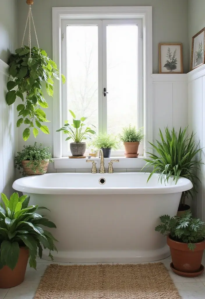 30 Cozy Plant Corner Ideas That Instantly Upgrade Your Room 18 30 Cozy Plant Corner Ideas That Instantly Upgrade Your Room - 18. Corner Bathroom Garden