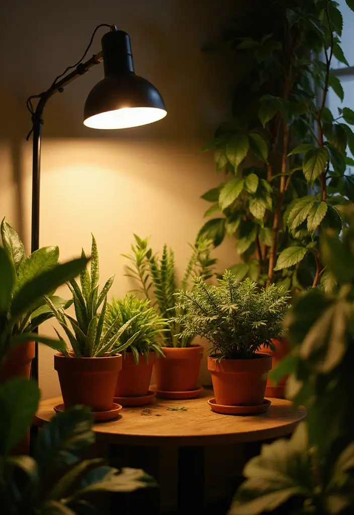30 Cozy Plant Corner Ideas That Instantly Upgrade Your Room 27 30 Cozy Plant Corner Ideas That Instantly Upgrade Your Room - 27. Corner with a Plant Light