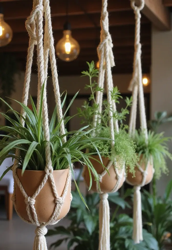 30 Cozy Plant Corner Ideas That Instantly Upgrade Your Room 5 30 Cozy Plant Corner Ideas That Instantly Upgrade Your Room - 5. Macramé Plant Hangers
