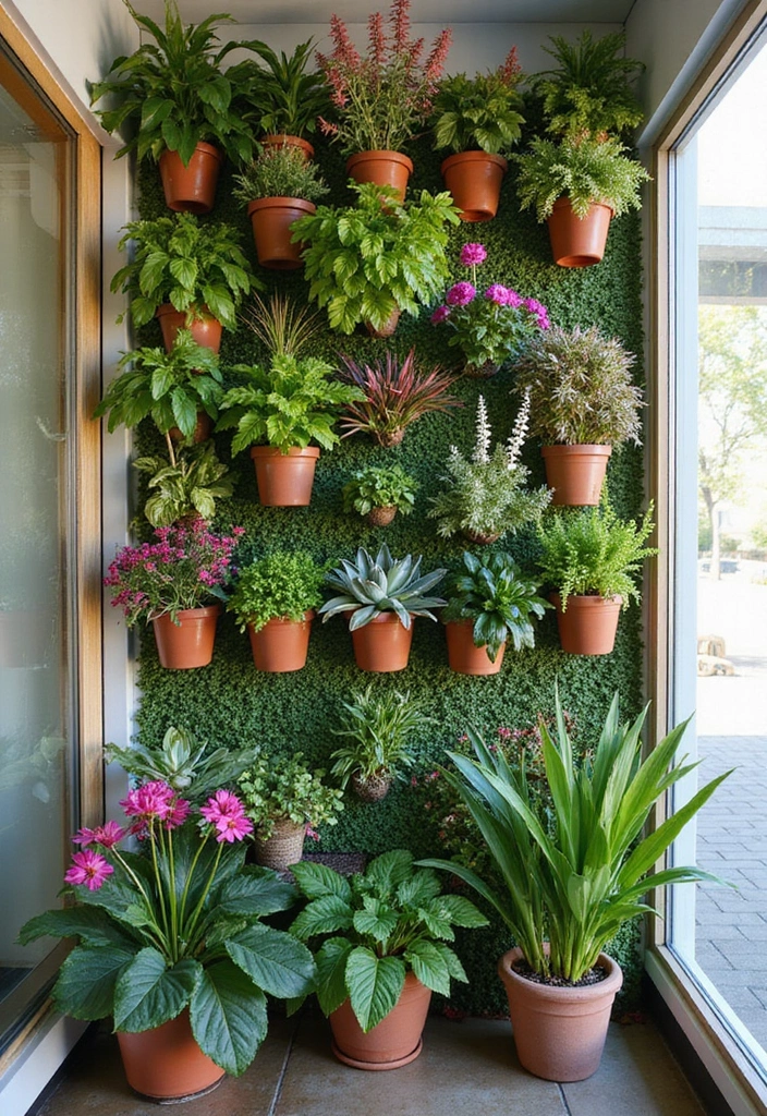 30 Cozy Plant Corner Ideas That Instantly Upgrade Your Room 7 30 Cozy Plant Corner Ideas That Instantly Upgrade Your Room - 7. Vertical Plant Wall