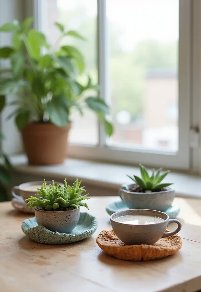 30 Creative Plant Saucer Ideas You Didn’t Know You Needed 10 30 Creative Plant Saucer Ideas You Didn’t Know You Needed - 10. DIY Fabric Saucers
