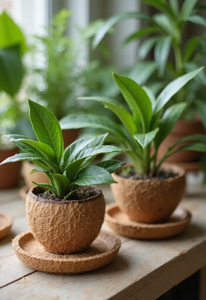 30 Creative Plant Saucer Ideas You Didn’t Know You Needed 14 30 Creative Plant Saucer Ideas You Didn’t Know You Needed - 14. Biodegradable Coconut Coir Saucers