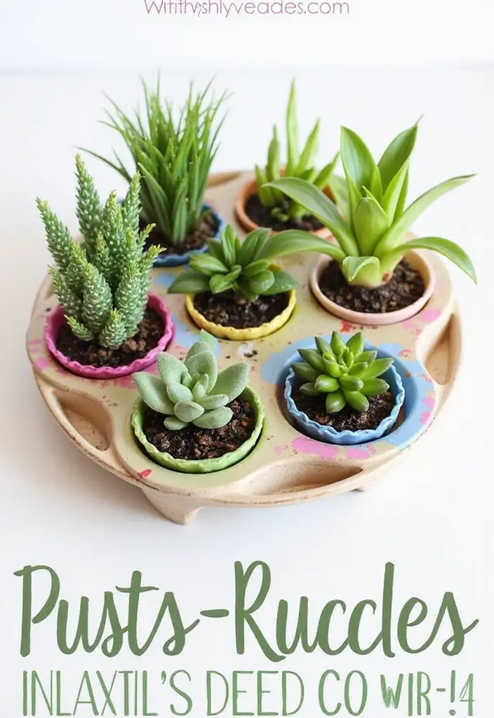 30 Creative Plant Saucer Ideas You Didn’t Know You Needed 18 30 Creative Plant Saucer Ideas You Didn’t Know You Needed - 18. Muffin Tins as Multi-Plant Saucers