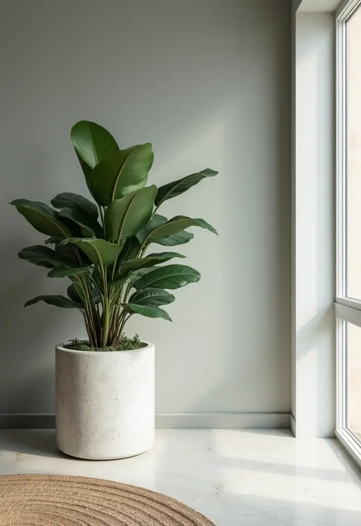 30 Creative Plant Stand Ideas for Indoors and Outdoors 12 30 Creative Plant Stand Ideas for Indoors and Outdoors - 12. Minimalist Concrete Plant Stands