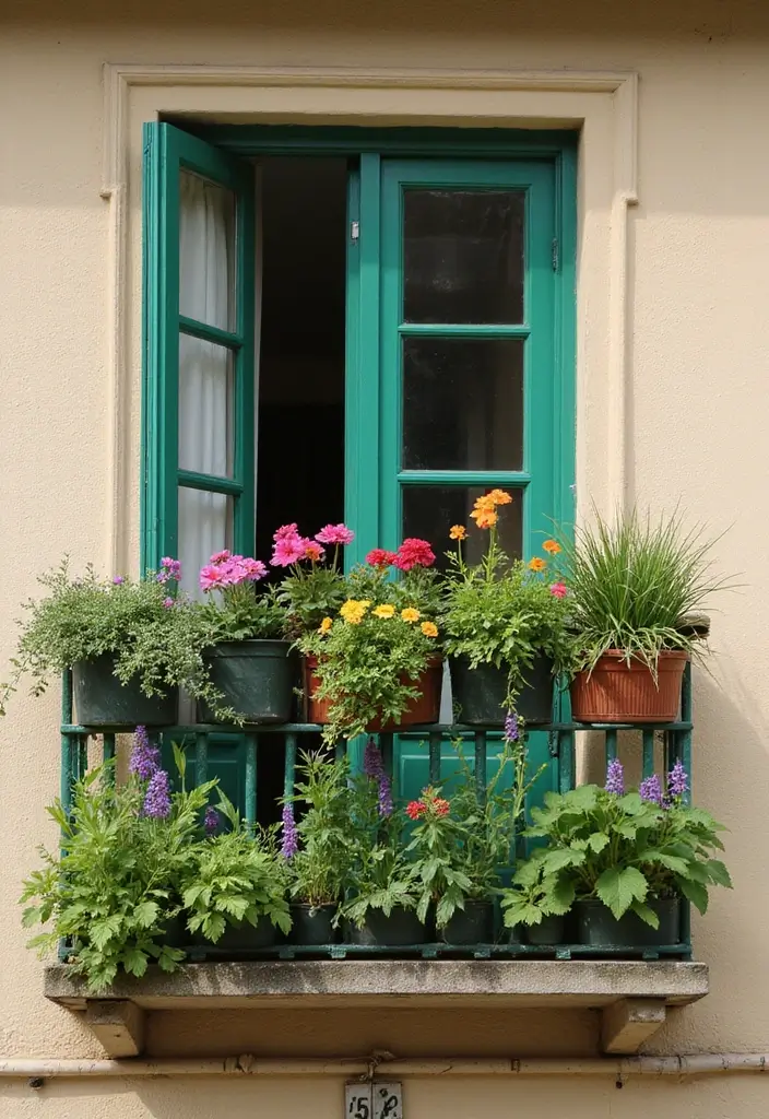 30 Creative Plant Stand Ideas for Indoors and Outdoors 13 30 Creative Plant Stand Ideas for Indoors and Outdoors - 13. Balcony Plant Railings