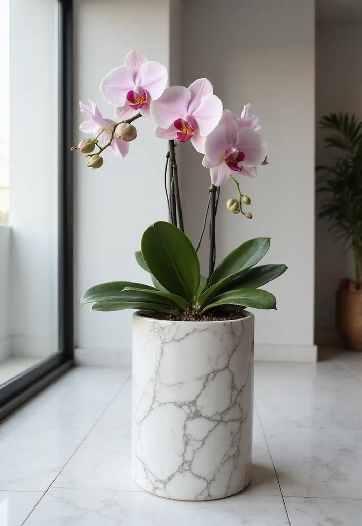 30 Creative Plant Stand Ideas for Indoors and Outdoors 20 30 Creative Plant Stand Ideas for Indoors and Outdoors - 20. Elegant Marble Plant Stand