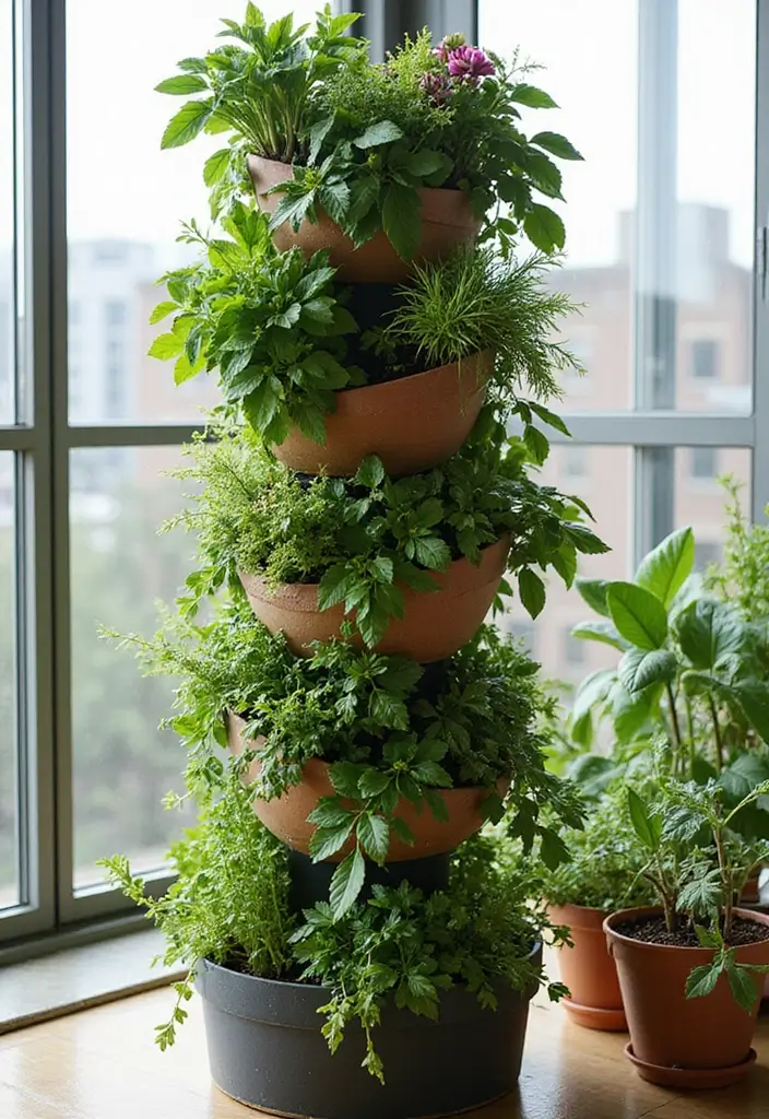 30 Creative Plant Stand Ideas for Indoors and Outdoors 28 30 Creative Plant Stand Ideas for Indoors and Outdoors - 28. Vertical Garden Tower