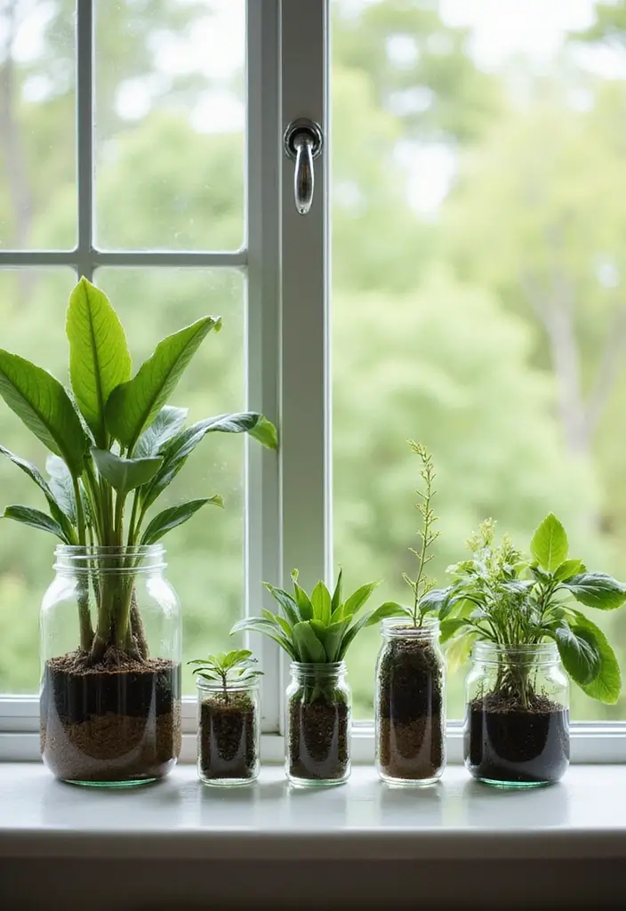 30 Creative Plant Vase Ideas for Every Style 11 30 Creative Plant Vase Ideas for Every Style - 11. Glass Jars Galore