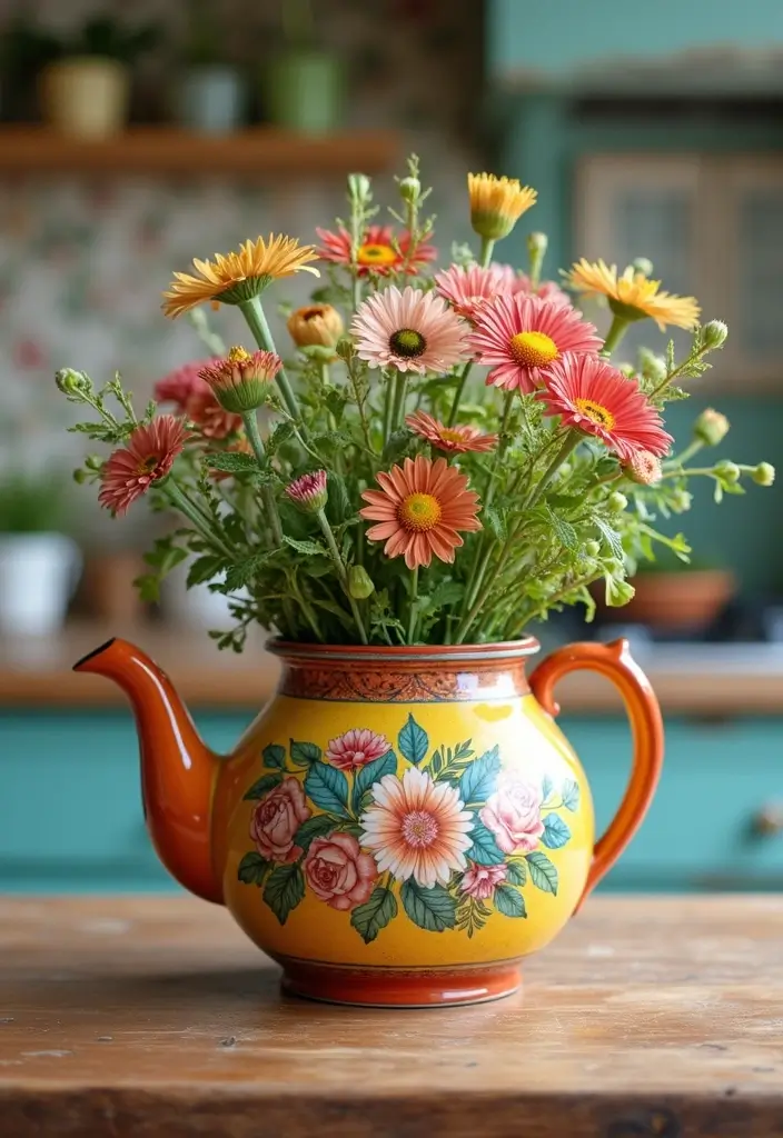 30 Creative Plant Vase Ideas for Every Style 2 30 Creative Plant Vase Ideas for Every Style - 2. Teapot Treasure
