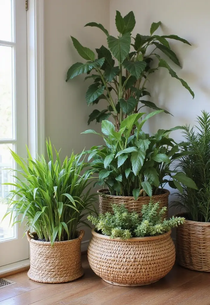 30 Creative Plant Vase Ideas for Every Style 20 30 Creative Plant Vase Ideas for Every Style - 20. Upcycled Baskets
