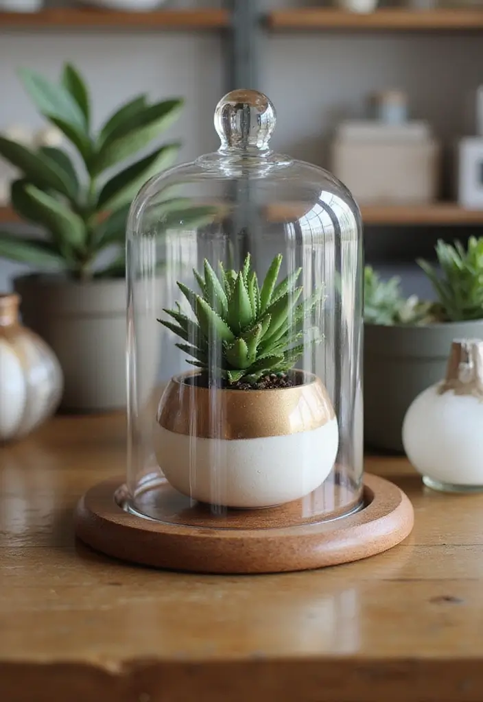 30 Creative Plant Vase Ideas for Every Style 25 30 Creative Plant Vase Ideas for Every Style - 25. Cloche for Indoor Plants