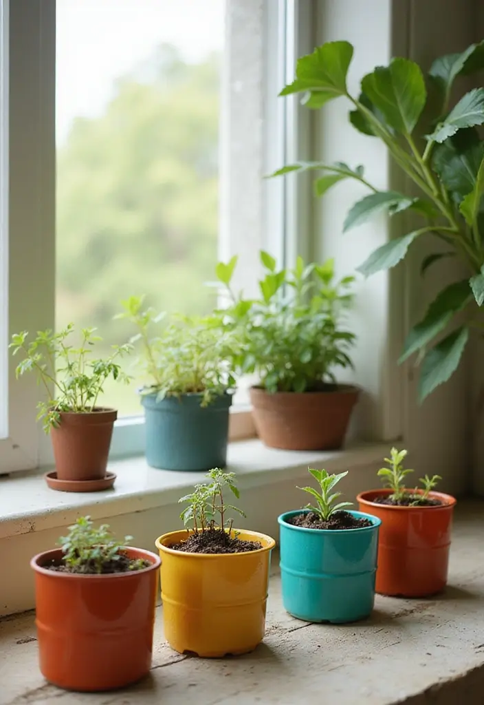 30 Creative Plant Vase Ideas for Every Style 26 30 Creative Plant Vase Ideas for Every Style - 26. Upcycled Planters from Food Containers