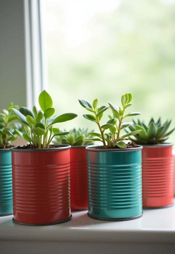 30 Creative Plant Vase Ideas for Every Style 5 30 Creative Plant Vase Ideas for Every Style - 5. Tin Can Planters