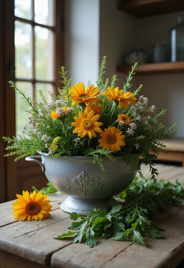 30 Creative Plant Vase Ideas for Every Style 6 30 Creative Plant Vase Ideas for Every Style - 6. Colander Container