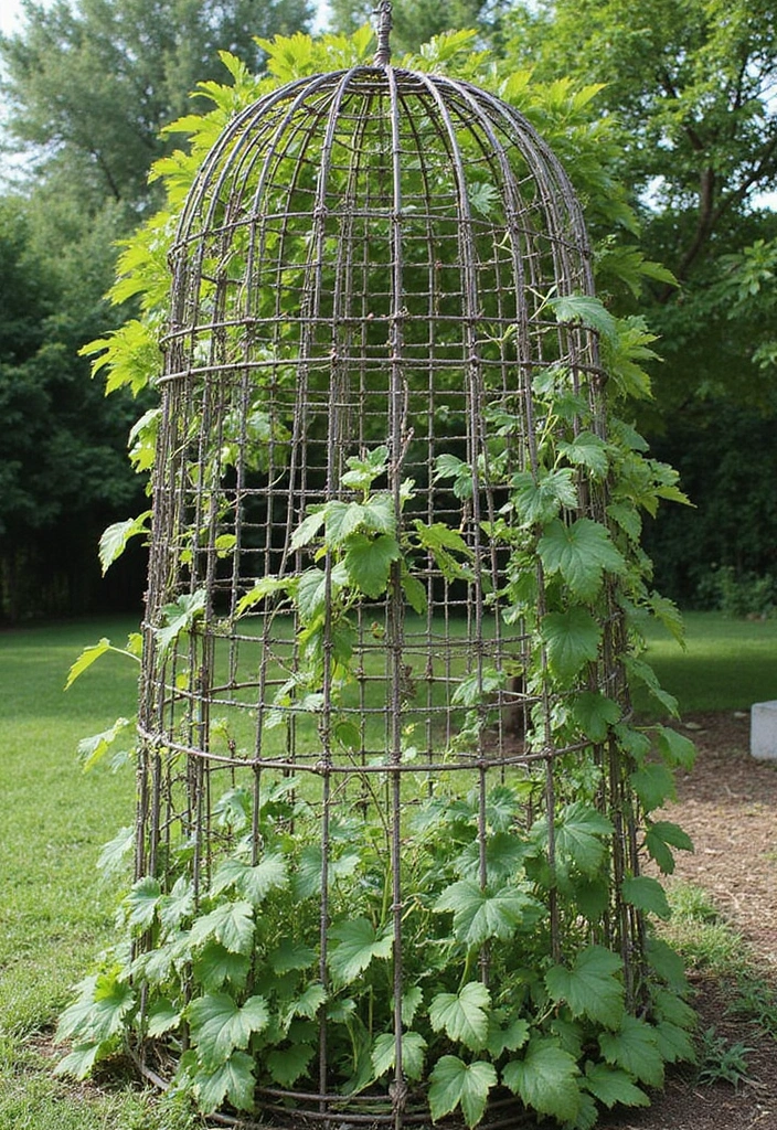 30 DIY Plant Supports You Can Easily Make at Home 28 30 DIY Plant Supports You Can Easily Make at Home - 28. Wire Mesh Support