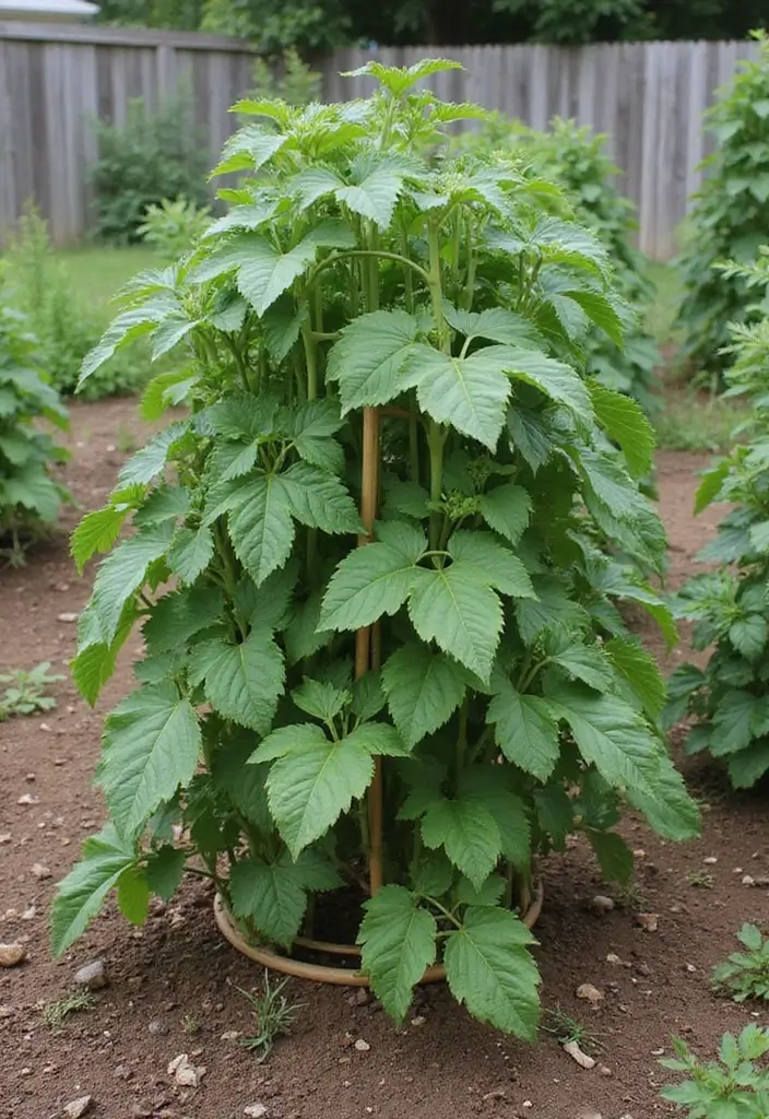 30 DIY Plant Supports You Can Easily Make at Home 9 30 DIY Plant Supports You Can Easily Make at Home - 9. Tomato Cage Trellis