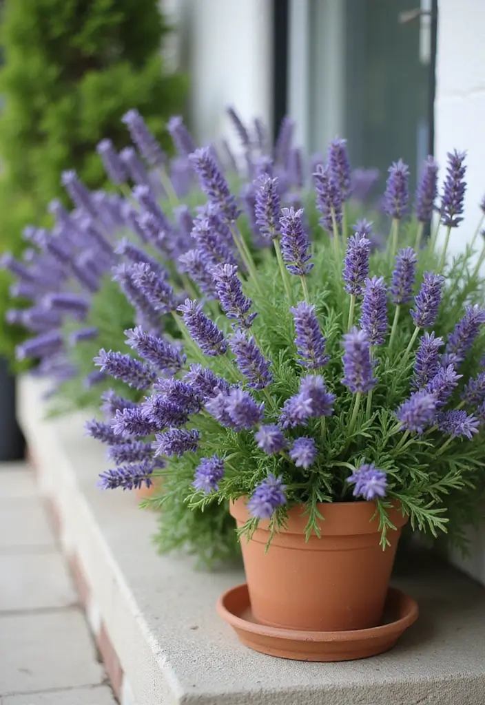 30 Front Porch Plant Ideas That Boost Curb Appeal 13 30 Front Porch Plant Ideas That Boost Curb Appeal - 13. Delightful Lavender Pots